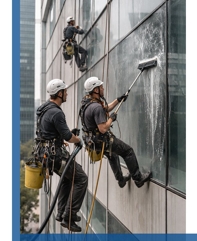 Профессиональная высотная мойка фасадов зданий в Санкте-Петербурге