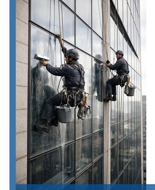 Профессиональная мойка стеклянных фасадов зданий в Санкте-Петербурге