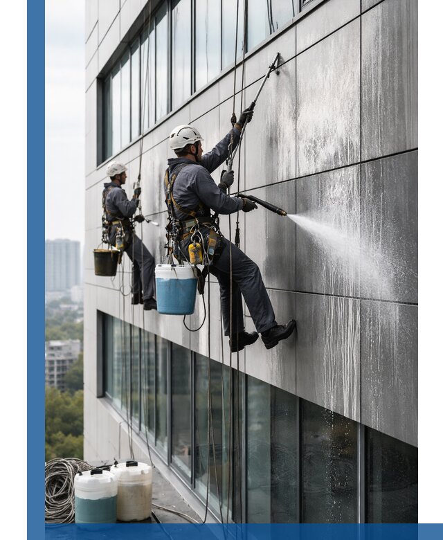 Профессиональная мойка вентилируемых фасадов в Санкте-Петербурге