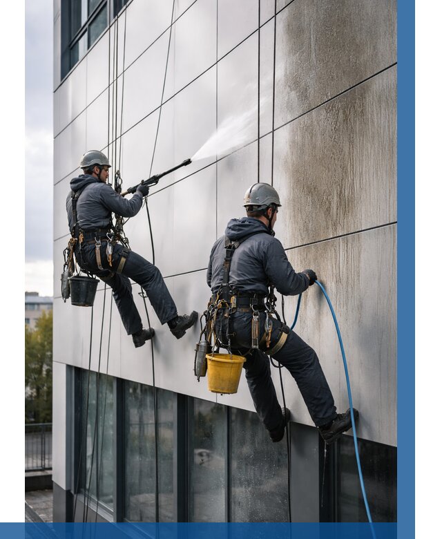 Мойка фасада из композита в Санкте-Петербурге по цене от 319 р. | ВЫСОТНИК-Снк