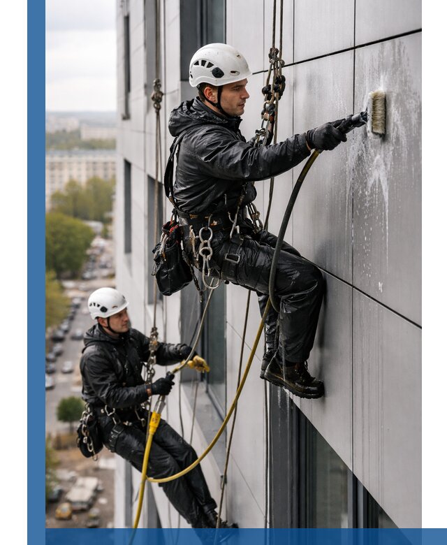 Профессиональная мойка фасада из композита в Санкте-Петербурге