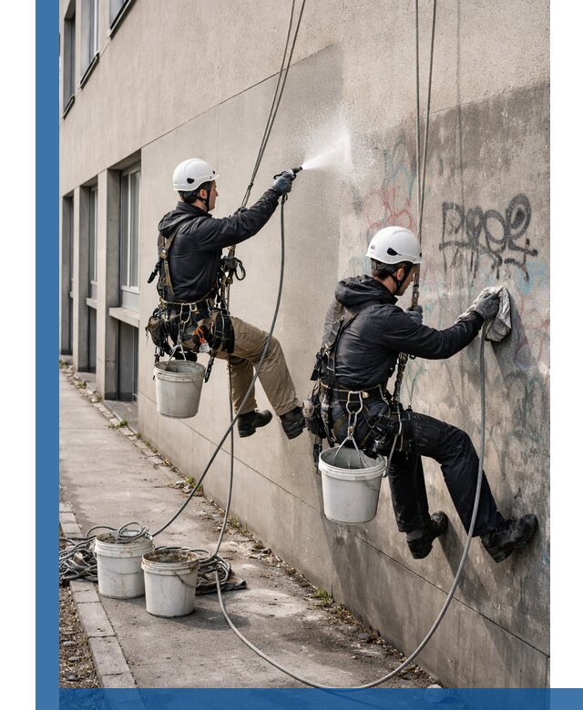 Антиграффити покрытие фасада с защитой от надписей в Санкте-Петербурге