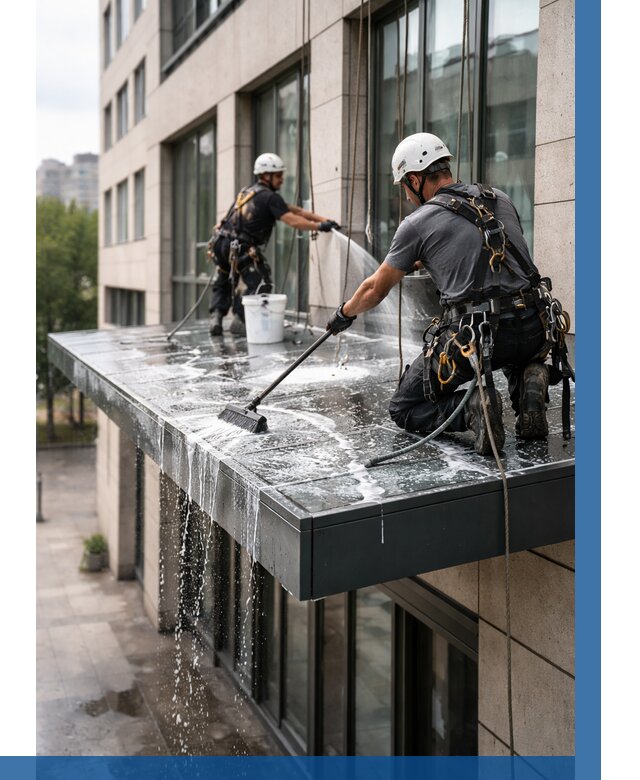 Мойка козырьков и навесов в Санкте-Петербурге от 3720 р. | ВЫСОТНИК-Снк