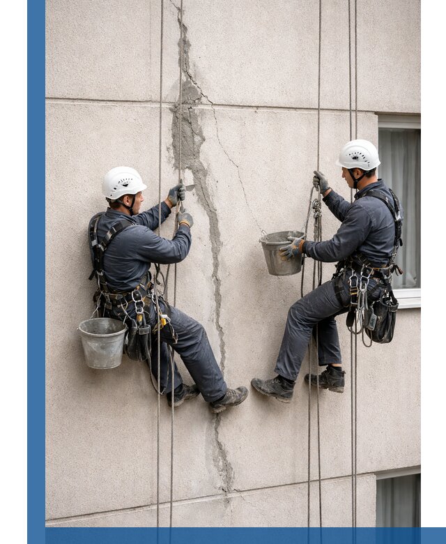 Заделка трещин на фасаде в Санкте-Петербурге с гарантийным ремонтом