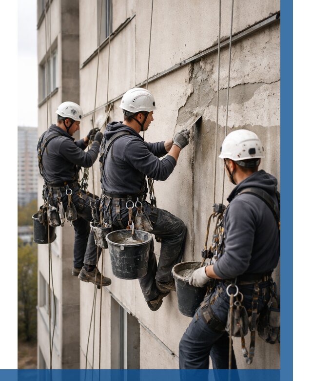 Ремонт бетонных элементов фасада в Санкте-Петербурге от 2657 р. | ВЫСОТНИК-Снк