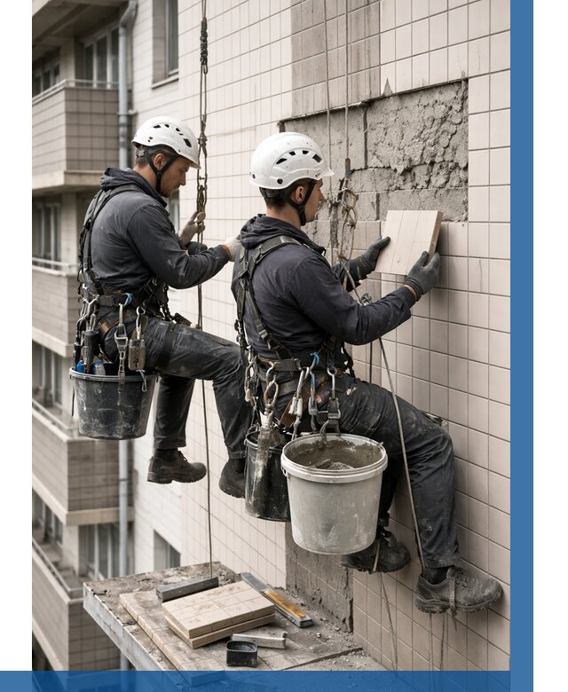 Ремонт облицовки фасада плиткой в Санкте-Петербурге от 1913 р. | ВЫСОТНИК-Снк