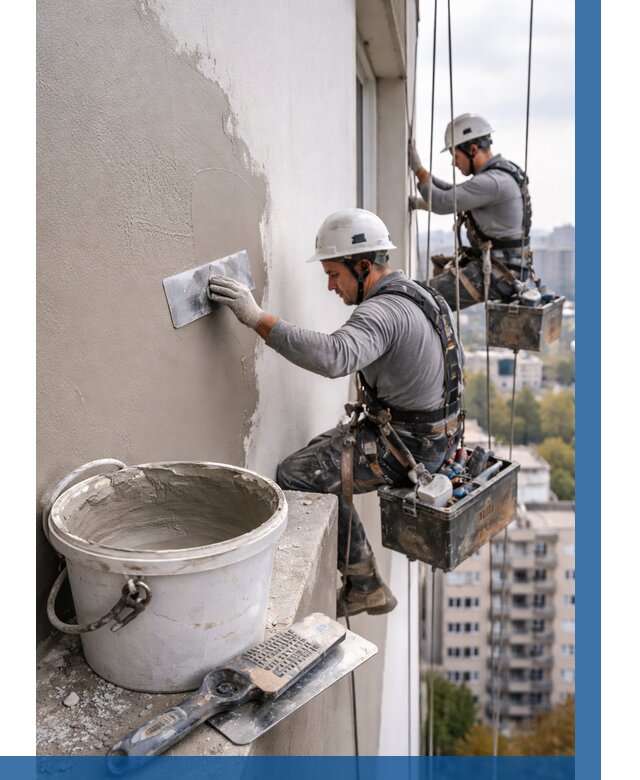 Шпаклевка фасада на высоте в Санкте-Петербурге от 744 р. | ВЫСОТНИК-Снк
