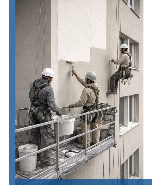 Покраска оштукатуренного фасада в Санкте-Петербурге под ключ с гарантией