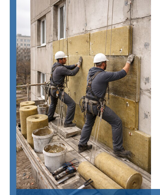 Утепление фасада минватой в Санкте-Петербурге под ключ с гарантией