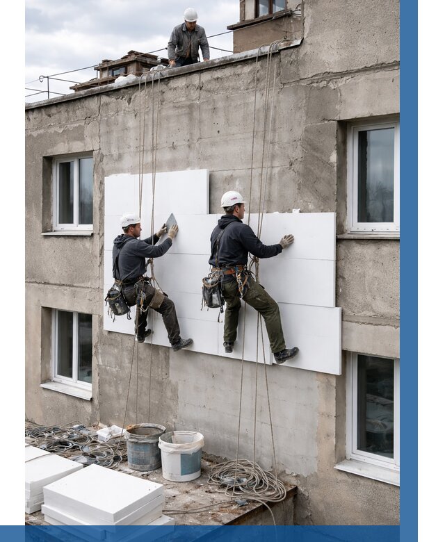 Утепление фасада пенополистиролом в Санкте-Петербурге от 1913 р. | ВЫСОТНИК-Снк