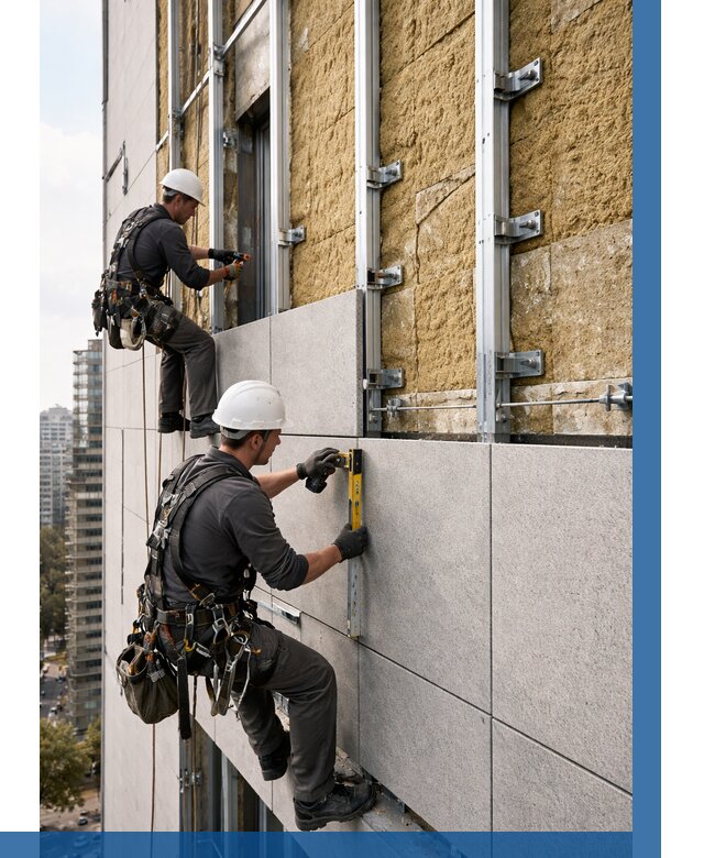 Монтаж вентилируемого фасада в Санкте-Петербурге от 3720 р. | ВЫСОТНИК-Снк