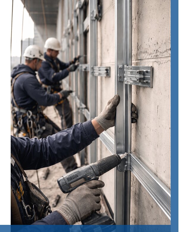 Монтаж подсистемы вентфасада в Санкте-Петербурге от 903 р. | ВЫСОТНИК-Снк