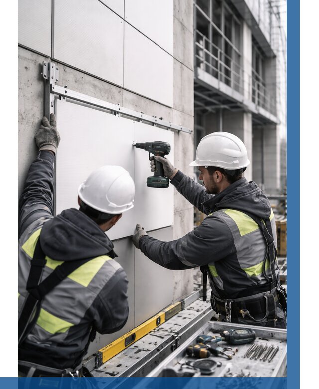 Монтаж композитных панелей фасада в Санкте-Петербурге от 2657 р. | ВЫСОТНИК-Снк