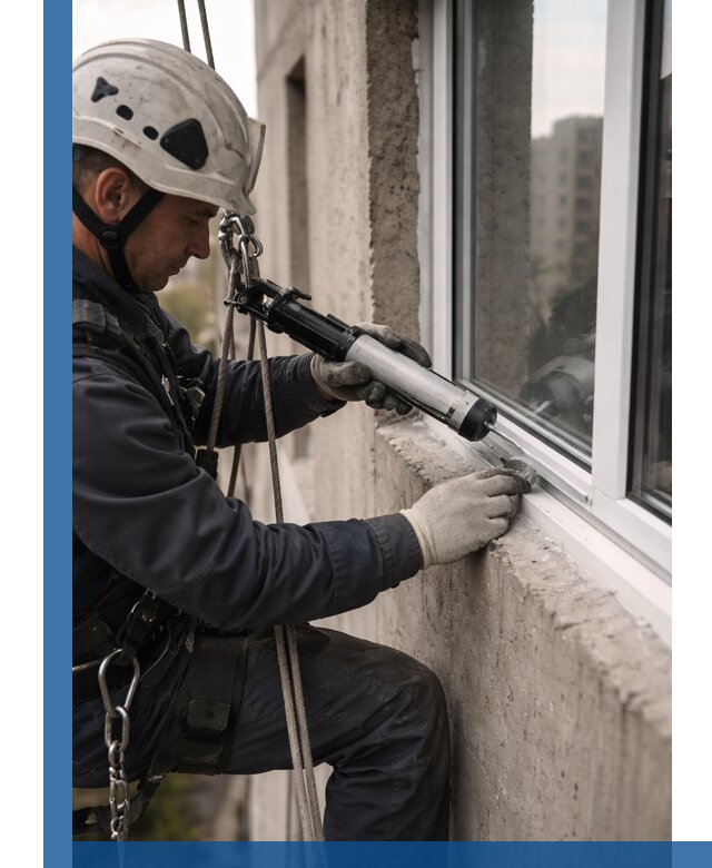 Герметизация оконных швов снаружи в Санкте-Петербурге профессионально