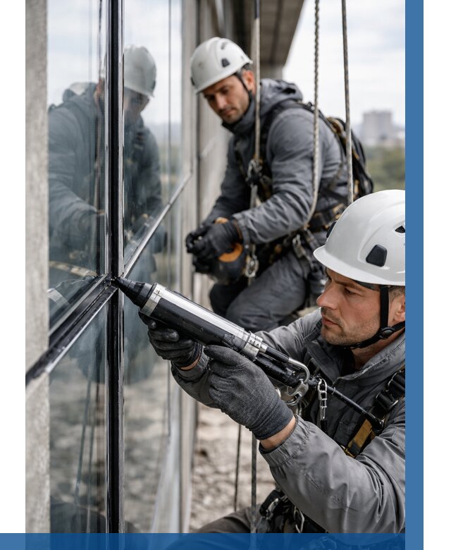 Герметизация витражных швов в Санкте-Петербурге от 691 р. | ВЫСОТНИК-Снк