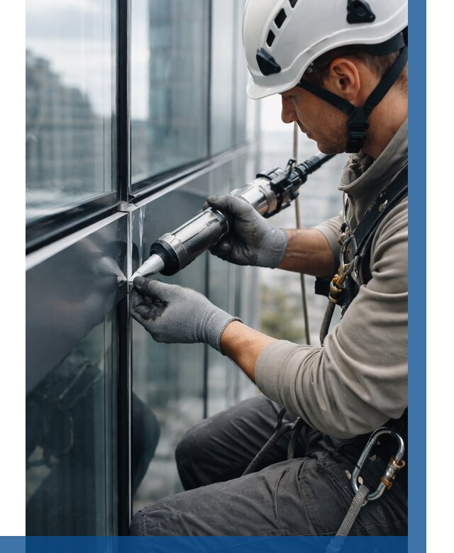 Герметизация стыков витража в Санкте-Петербурге от 1275 р. | ВЫСОТНИК-Снк