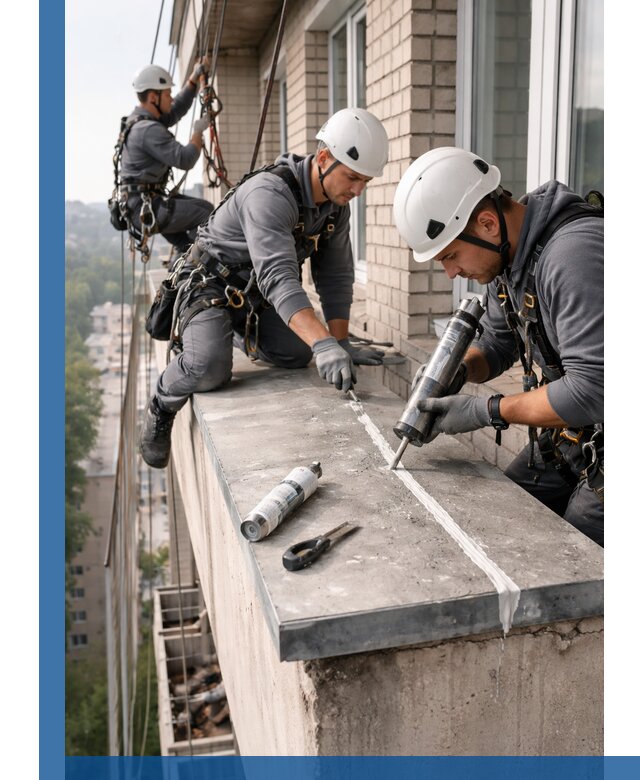 Герметизация балконного козырька в Санкте-Петербурге профессионально