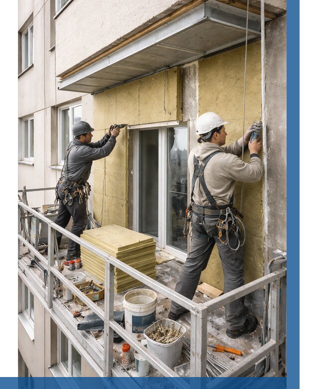 Утепление балкона снаружи в Санкте-Петербурге от 1700 р. под ключ ВЫСОТНИК-Снк