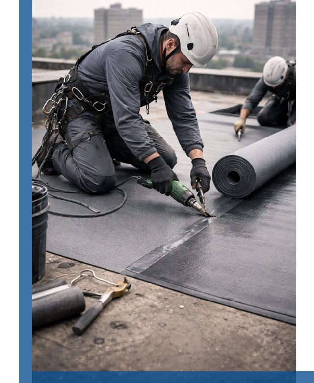 Ремонт мягкой кровли в Санкте-Петербурге с выездом промальпинистов