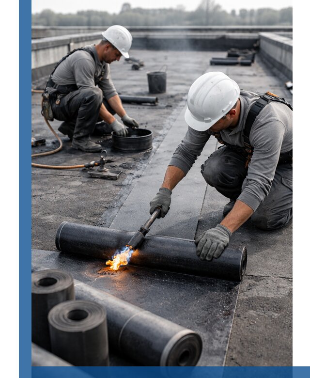 Ремонт рулонной кровли в Санкте-Петербурге герметизация и восстановление