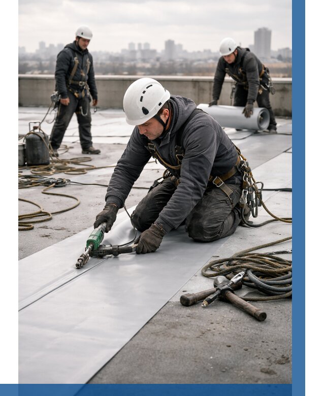 Ремонт мембранной кровли в Санкте-Петербурге от 1913 р./м2 | ВЫСОТНИК-Снк