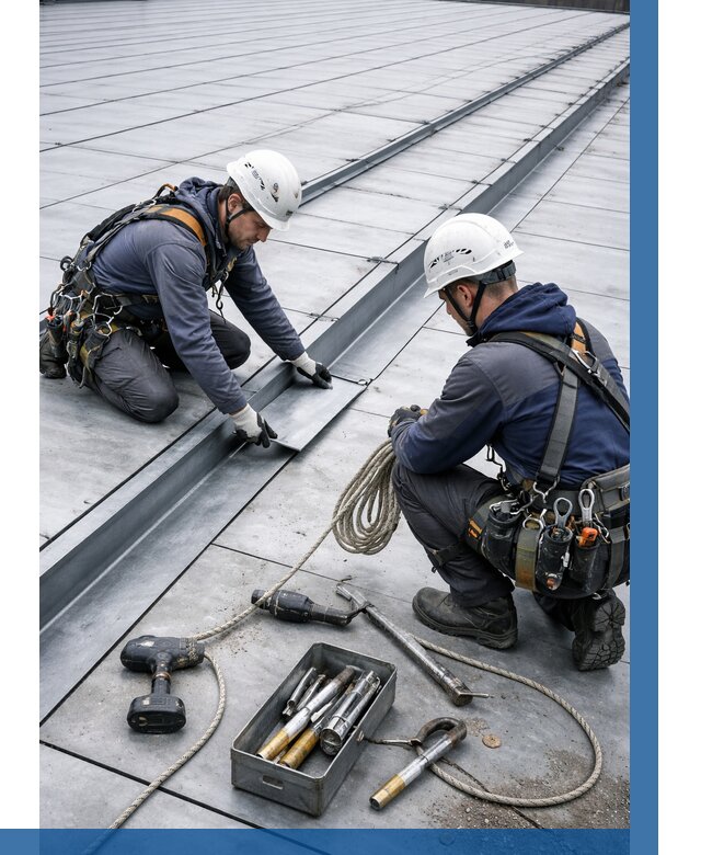 Ремонт фальцевой кровли в Санкте-Петербурге от 744 р. | ВЫСОТНИК-Снк