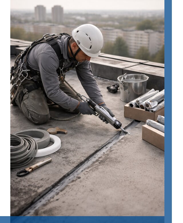 Герметизация швов кровли в Санкте-Петербурге от 478 р./м2 | ВЫСОТНИК-Снк