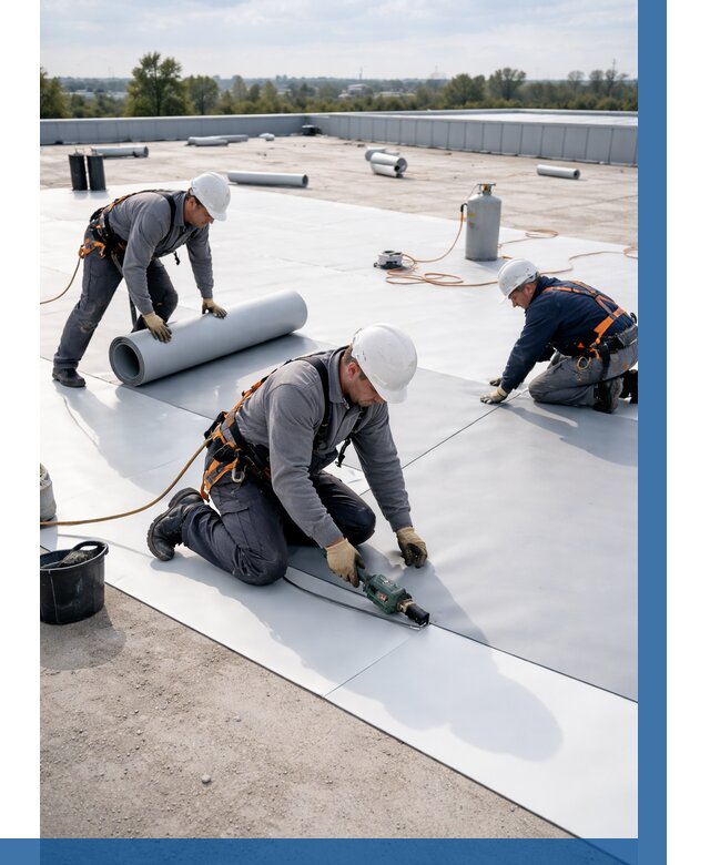 Монтаж мембранной кровли под ключ в Санкте-Петербурге от 1275 р. | ВЫСОТНИК-Снк