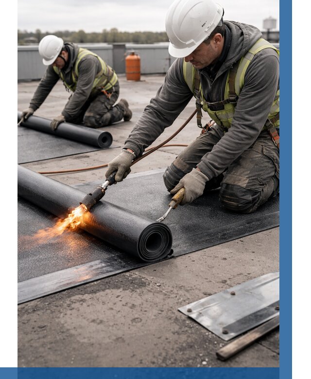 Монтаж наплавляемой кровли в Санкте-Петербурге от 903 р. — ВЫСОТНИК-Снк