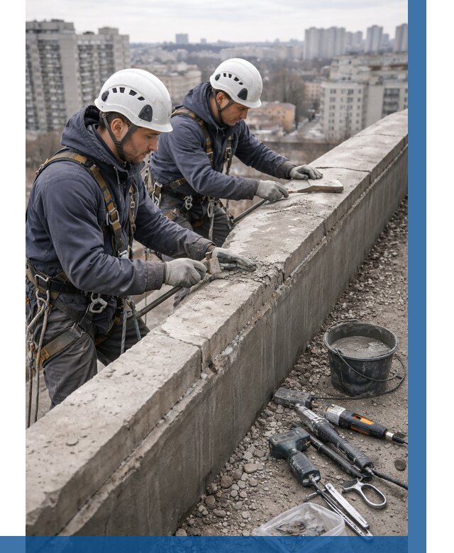 Ремонт парапета на кровле в Санкте-Петербурге от 1594 р. | ВЫСОТНИК-Снк