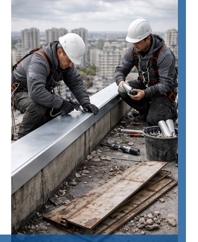 Замена парапетных крышек под ключ в Санкте-Петербурге от 1275 р. | ВЫСОТНИК-Снк