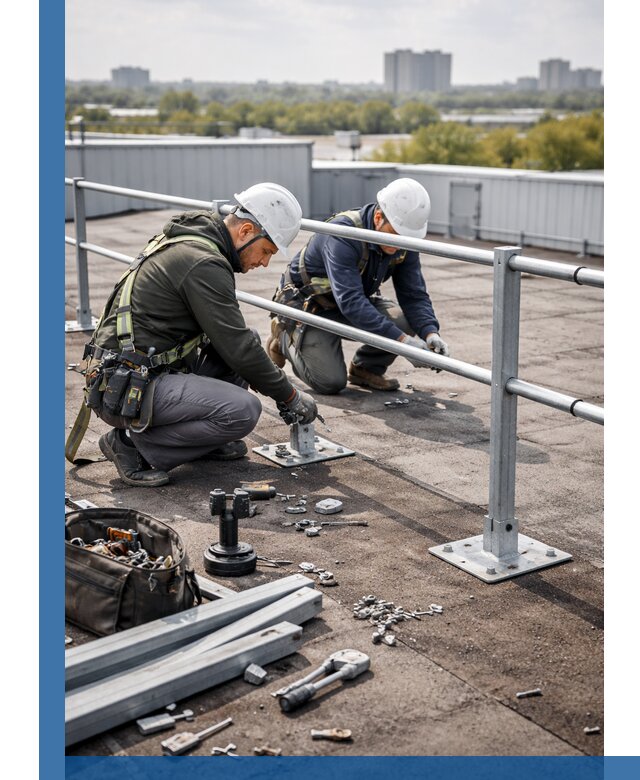 Монтаж кровельного ограждения в Санкте-Петербурге под ключ с гарантией