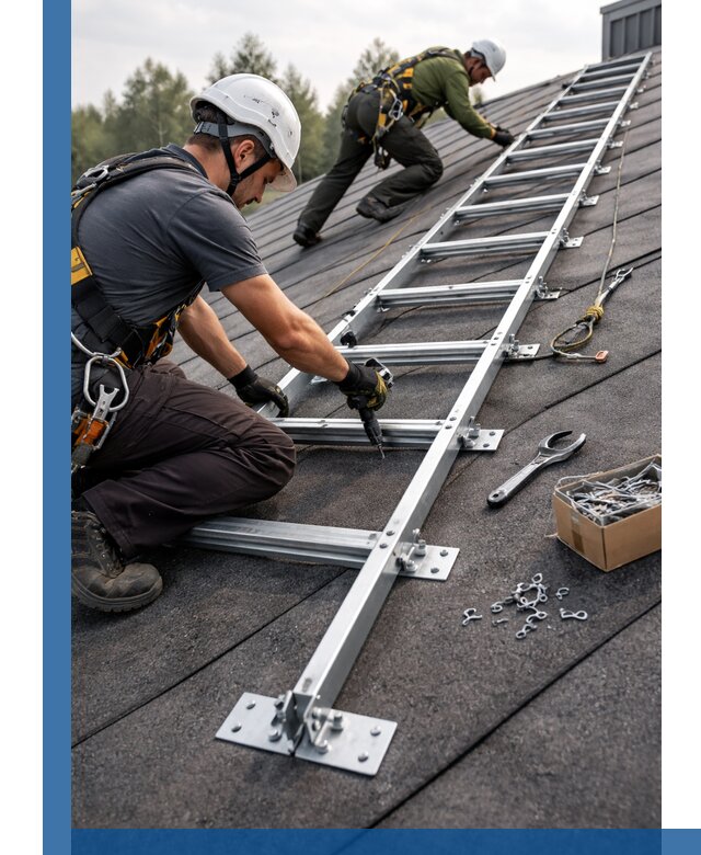 Профессиональный монтаж кровельной лестницы в Санкте-Петербурге под ключ