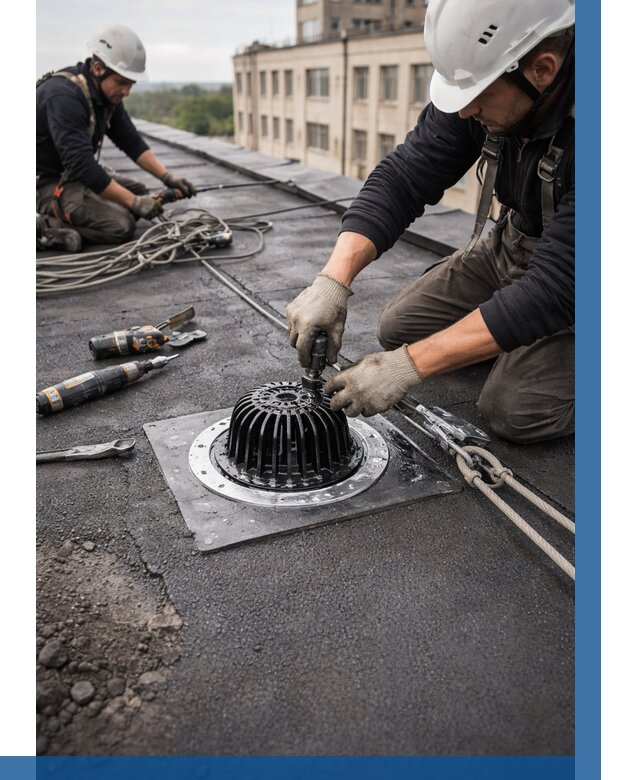 Установка водосточных воронок в Санкте-Петербурге цена от 3720 р. | ВЫСОТНИК-Снк