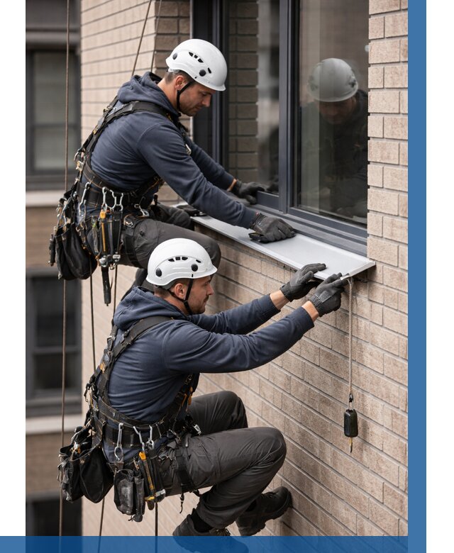 Монтаж оконных отливов под ключ в Санкте-Петербурге от 3720 р. | ВЫСОТНИК-Снк