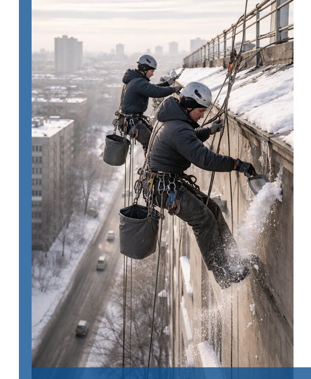 Очистка карнизов от снега в Санкте-Петербурге профессионально и безопасно