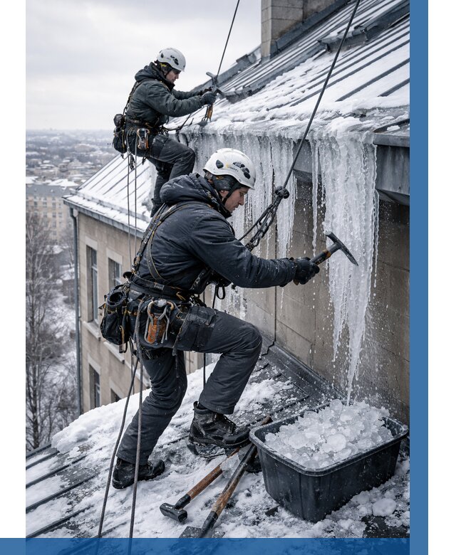 Удаление наледи с кровли в Санкте-Петербурге от 5845 р. | ВЫСОТНИК-Снк