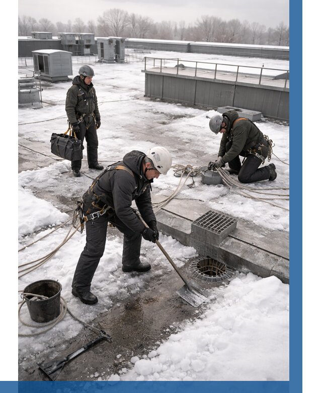 Абонентское обслуживание кровли зимой в Санкте-Петербурге от 8502 р. | ВЫСОТНИК-Снк