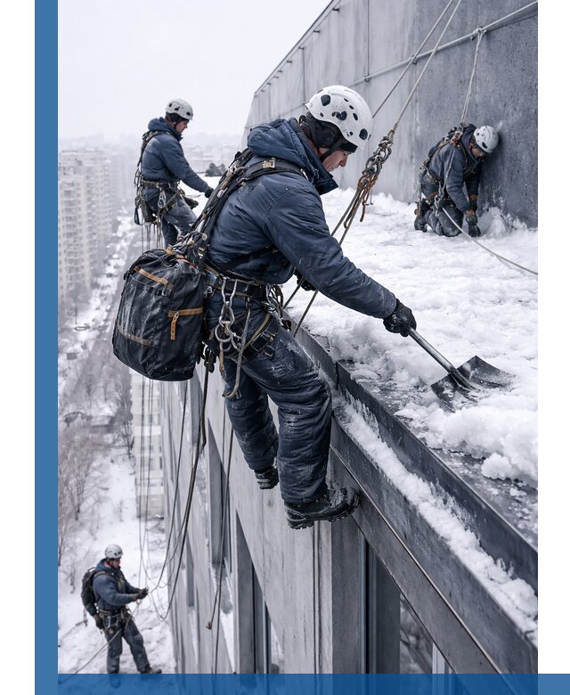 Абонентское обслуживание кровли зимой в Санкте-Петербурге регулярный уход