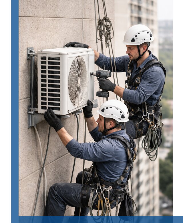 Монтаж внешнего блока кондиционера в Санкте-Петербурге установка и крепление