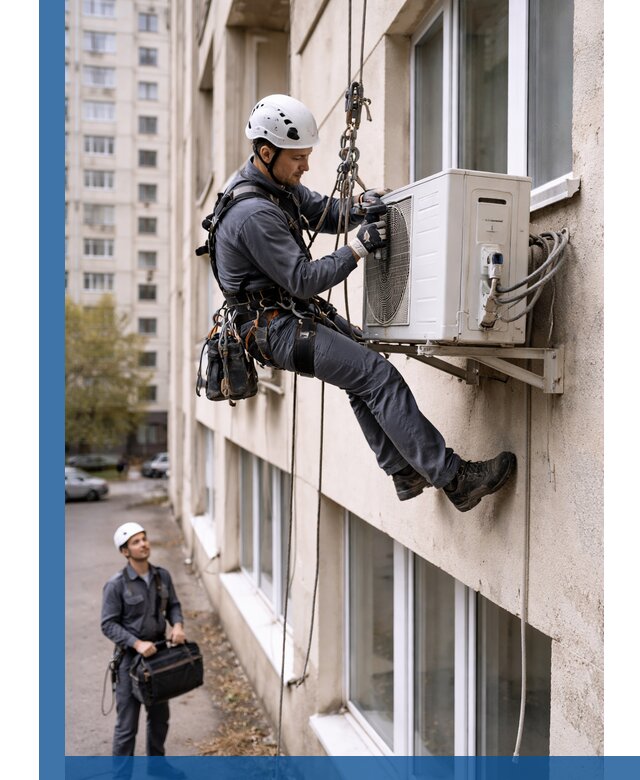 Демонтаж внешнего блока кондиционера в Санкте-Петербурге профессионально