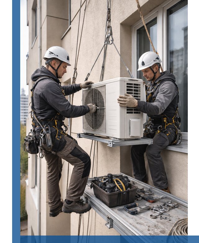 Перенос внешнего блока кондиционера в Санкте-Петербурге с монтажом и крепежом