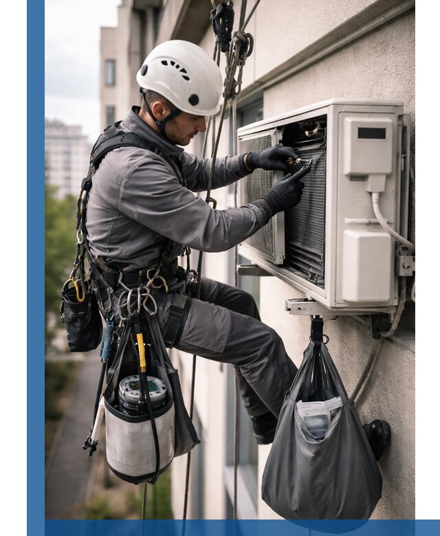 Обслуживание внешнего блока кондиционера в Санкте-Петербурге профессионально