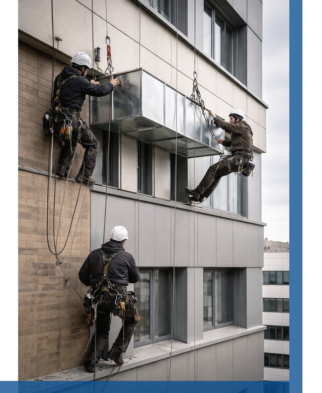 Монтаж воздуховодов на фасаде в Санкте-Петербурге от 1594 р. | ВЫСОТНИК-Снк