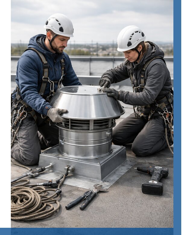 Установка дефлекторов на кровле в Санкте-Петербурге от 4783 р. | ВЫСОТНИК-Снк