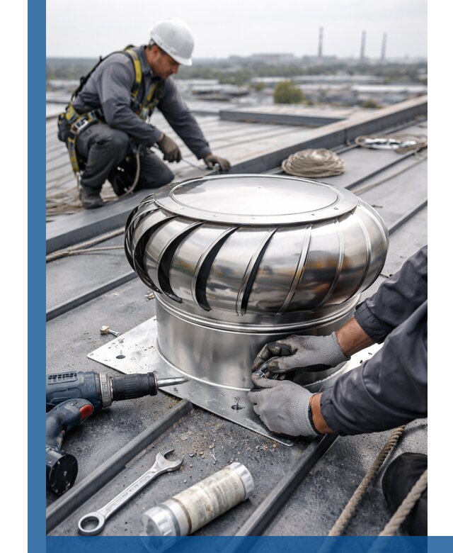 Установка дефлекторов на кровле в Санкте-Петербурге профессионально