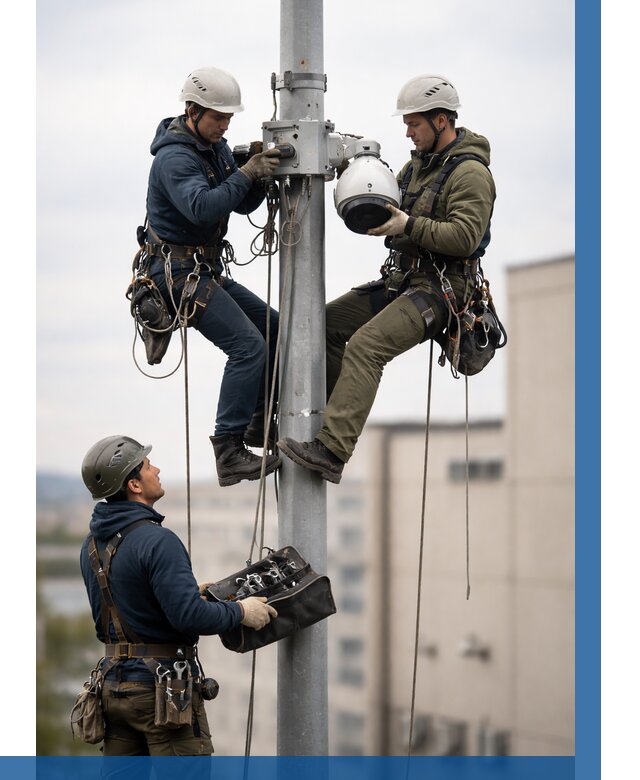 Установка видеокамер на мачте в Санкте-Петербурге от 9034 р. | ВЫСОТНИК-Снк