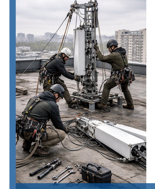 Демонтаж антенн на крыше зданий в Санкте-Петербурге с гарантией