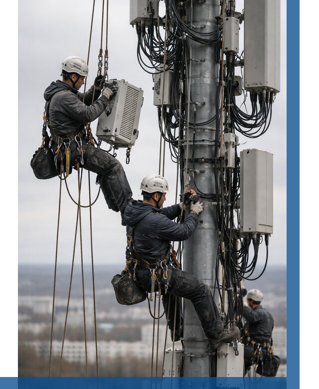 Монтаж оборудования связи на мачте в Санкте-Петербурге от 7971 р. | ВЫСОТНИК-Снк