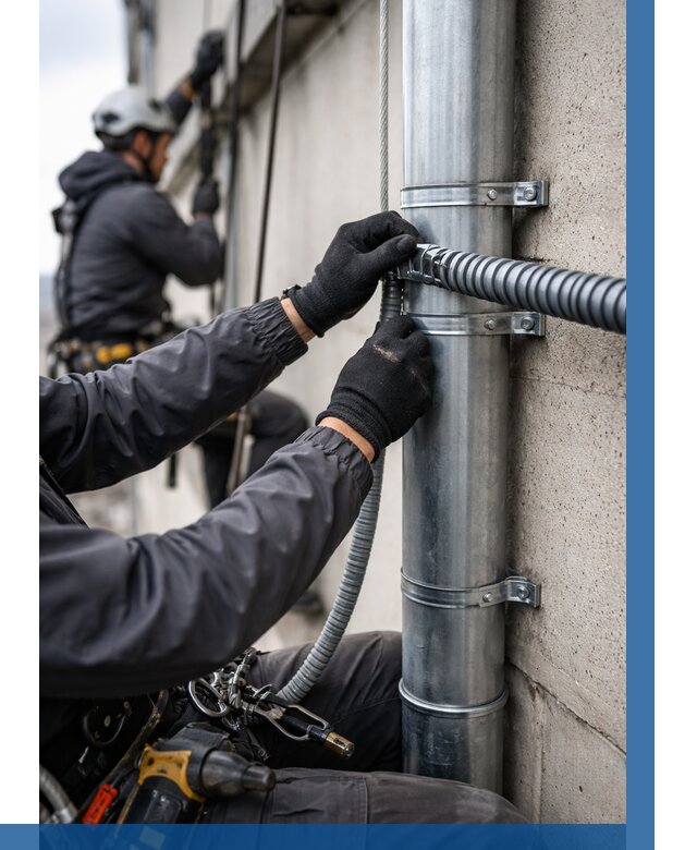 Монтаж гофры для кабеля в Санкте-Петербурге от 319 р. | ВЫСОТНИК-Снк